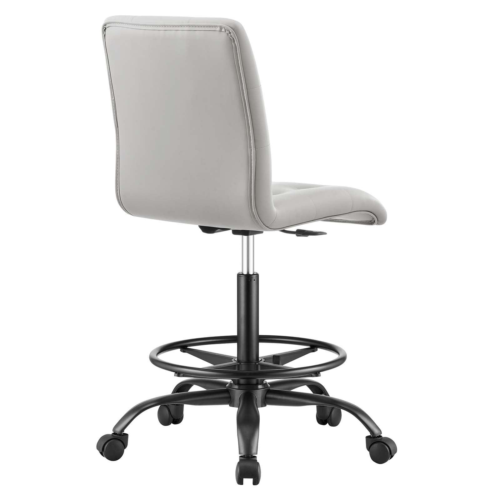 Modway Prim Armless Vegan Leather Drafting Chair FredCo
