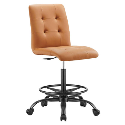 Modway Prim Armless Vegan Leather Drafting Chair FredCo