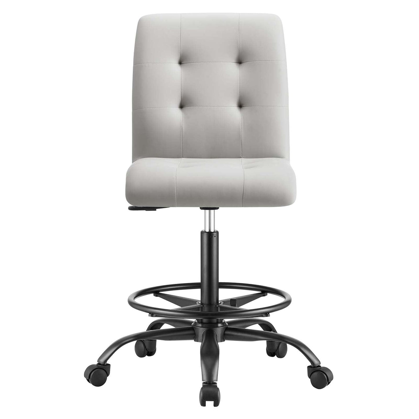 Modway Prim Armless Vegan Leather Drafting Chair FredCo