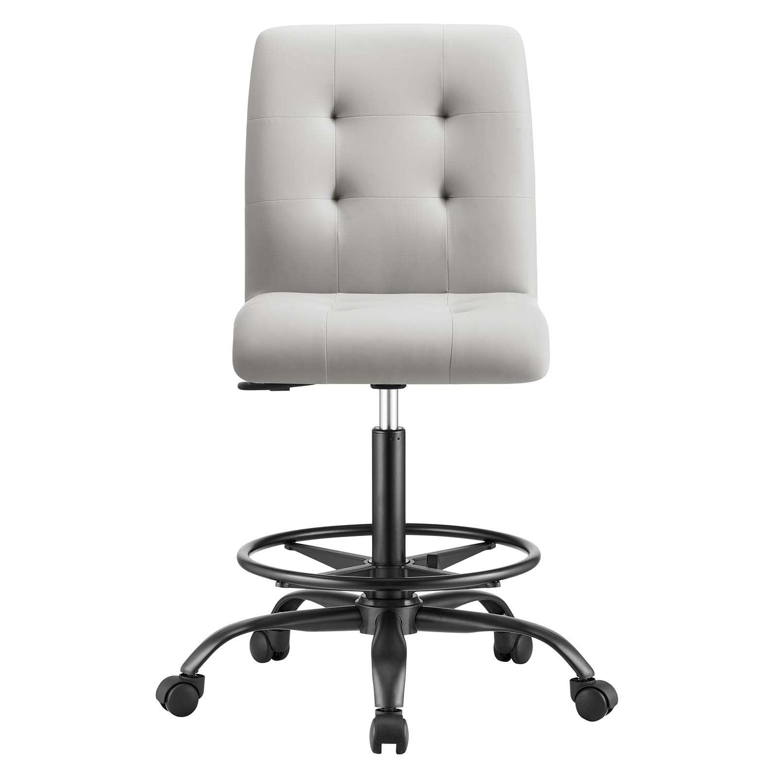 Modway Prim Armless Vegan Leather Drafting Chair FredCo