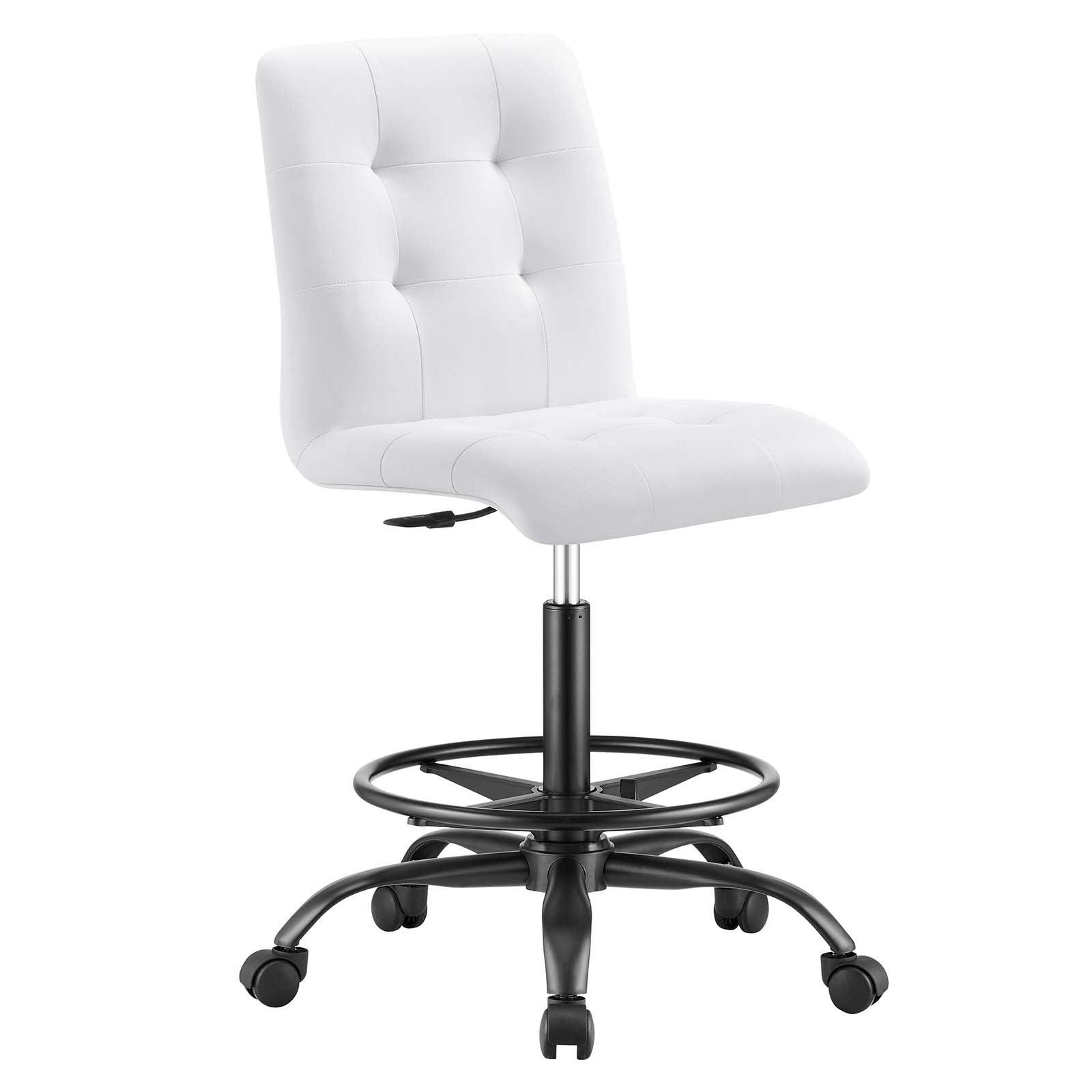 Modway Prim Armless Vegan Leather Drafting Chair FredCo