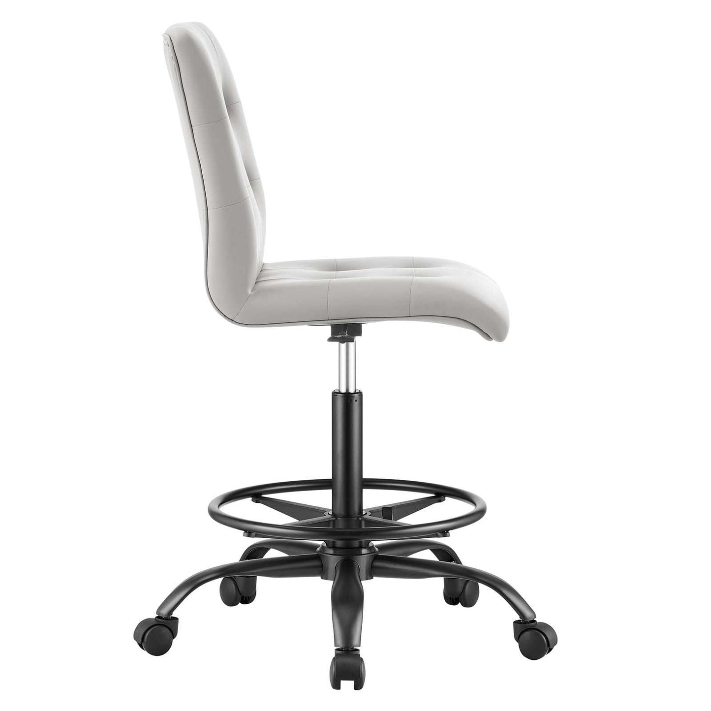 Modway Prim Armless Vegan Leather Drafting Chair FredCo