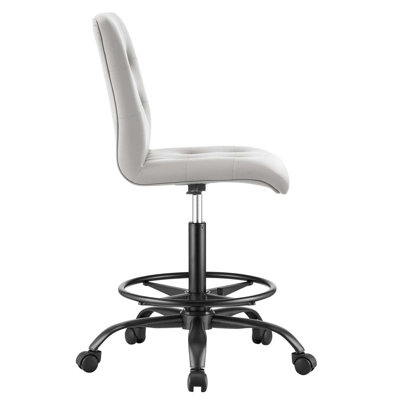 Modway Prim Armless Vegan Leather Drafting Chair FredCo