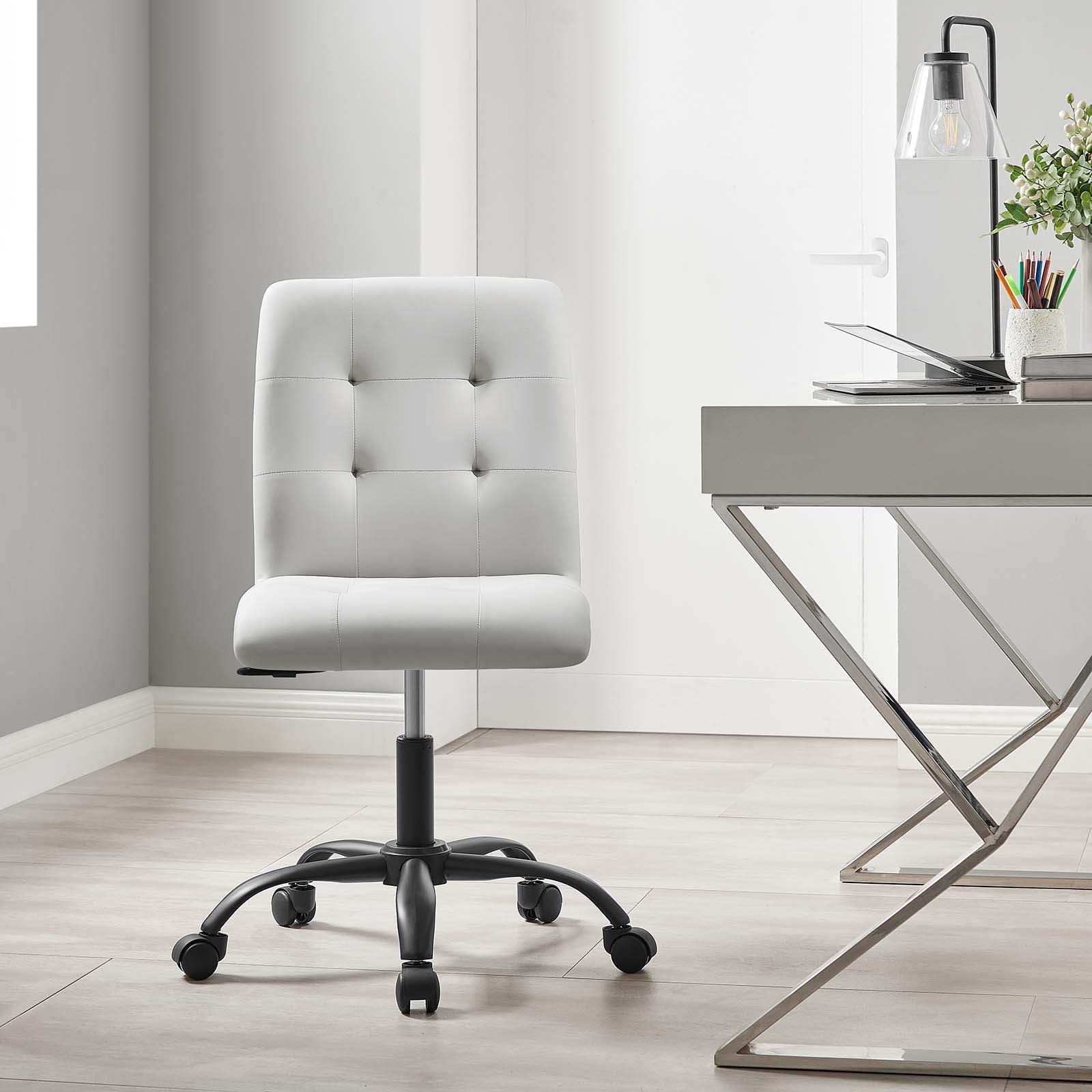 Modway Prim Armless Vegan Leather Office Chair FredCo