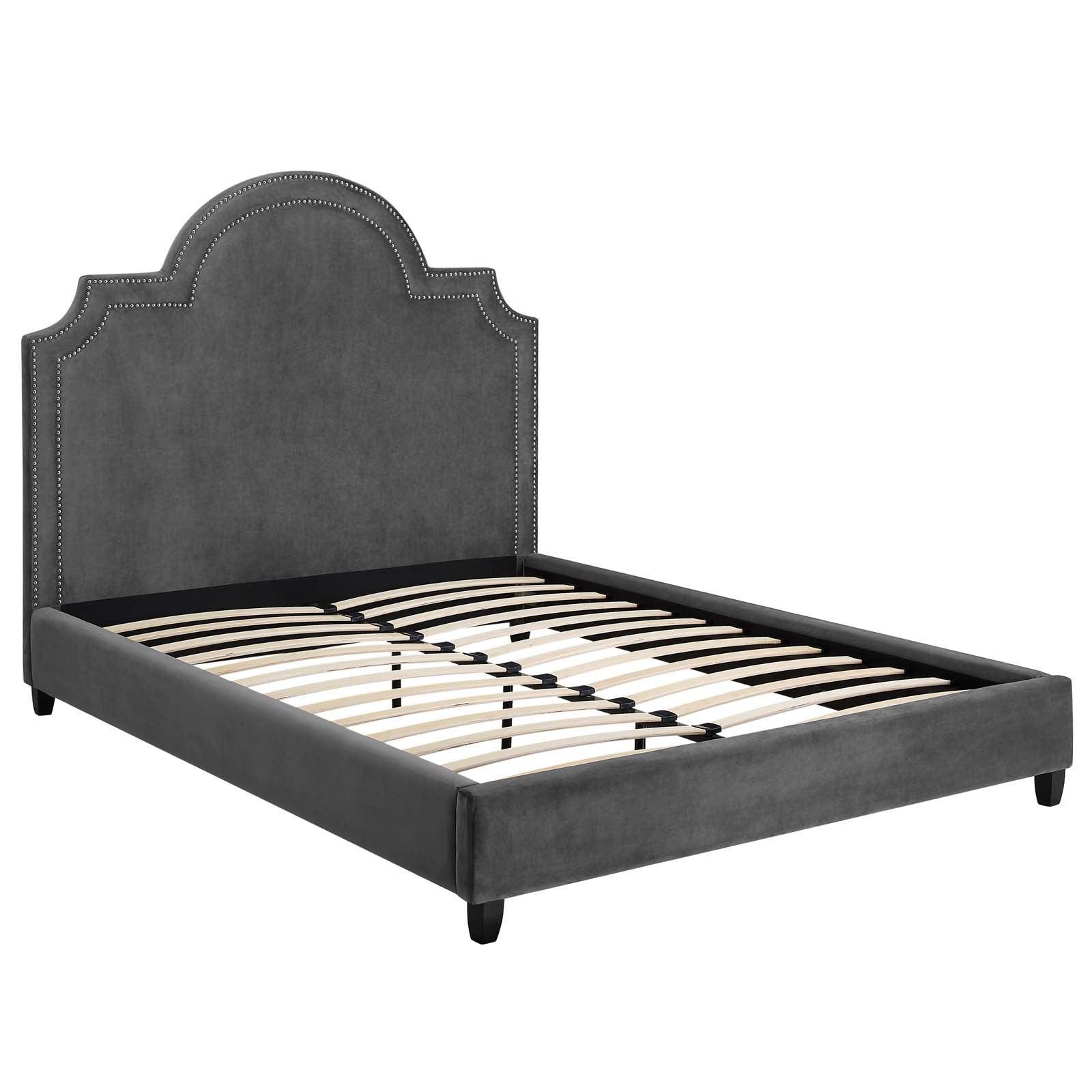 Modway Primrose Queen Performance Velvet Platform Bed FredCo