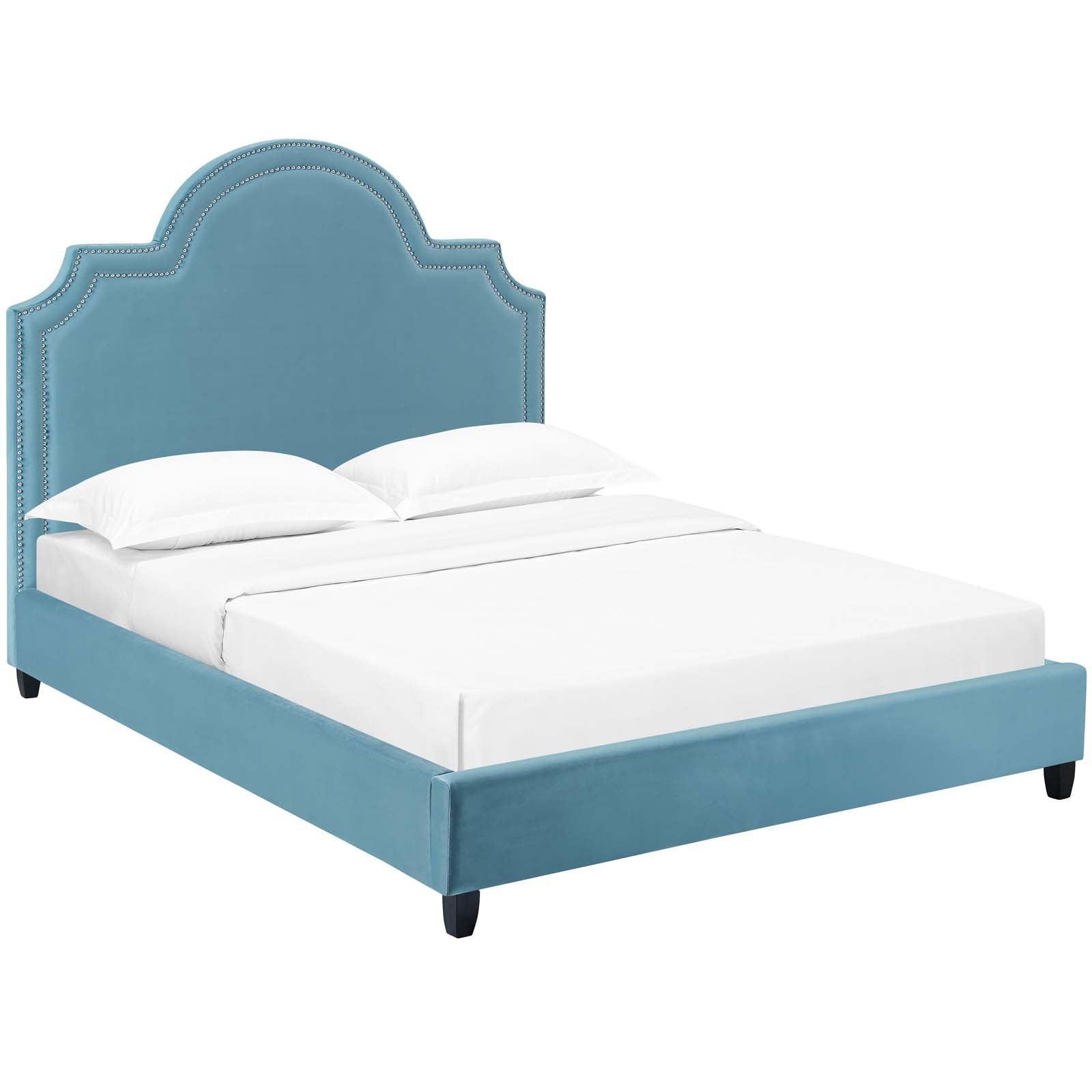 Modway Primrose Queen Performance Velvet Platform Bed FredCo