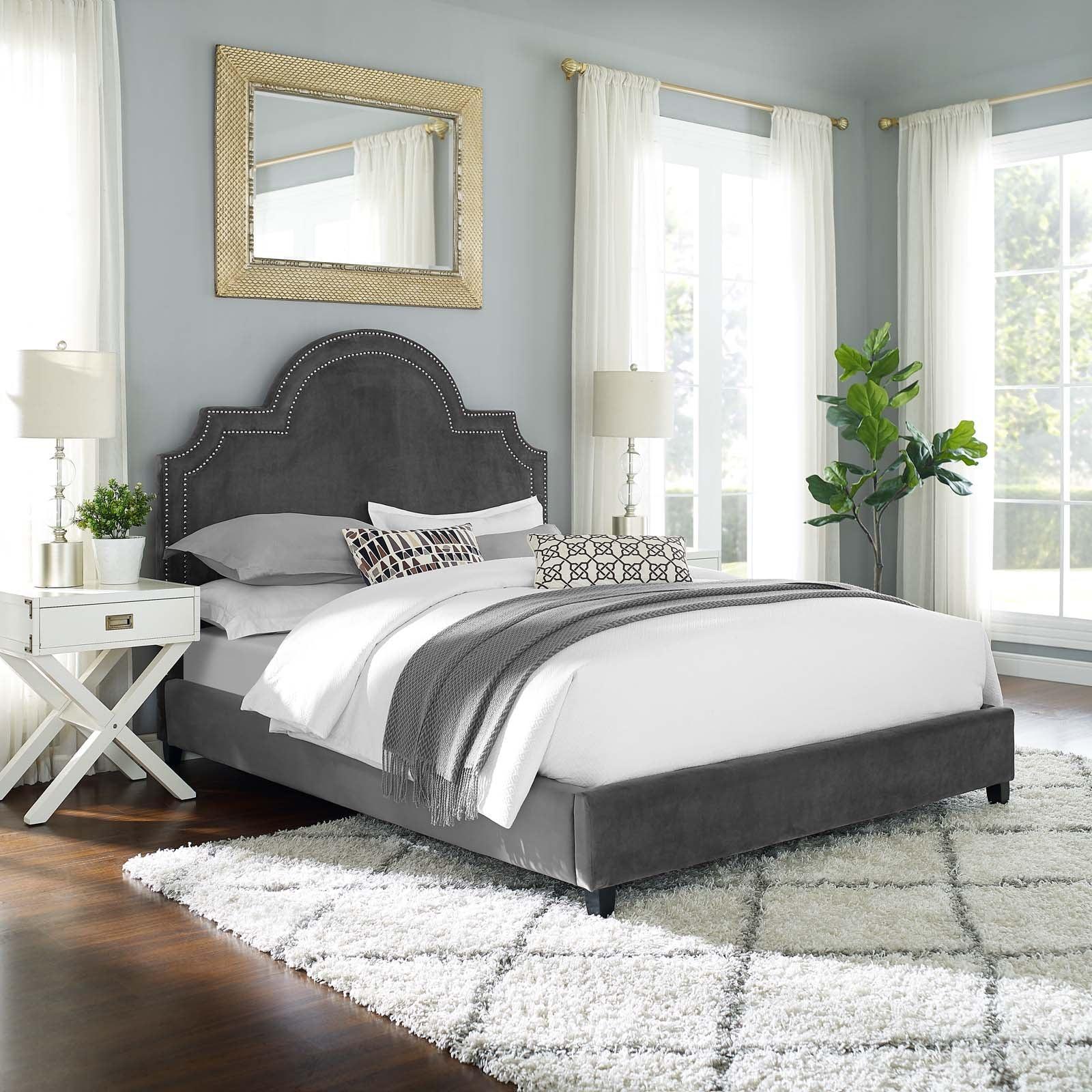 Modway Primrose Queen Performance Velvet Platform Bed FredCo