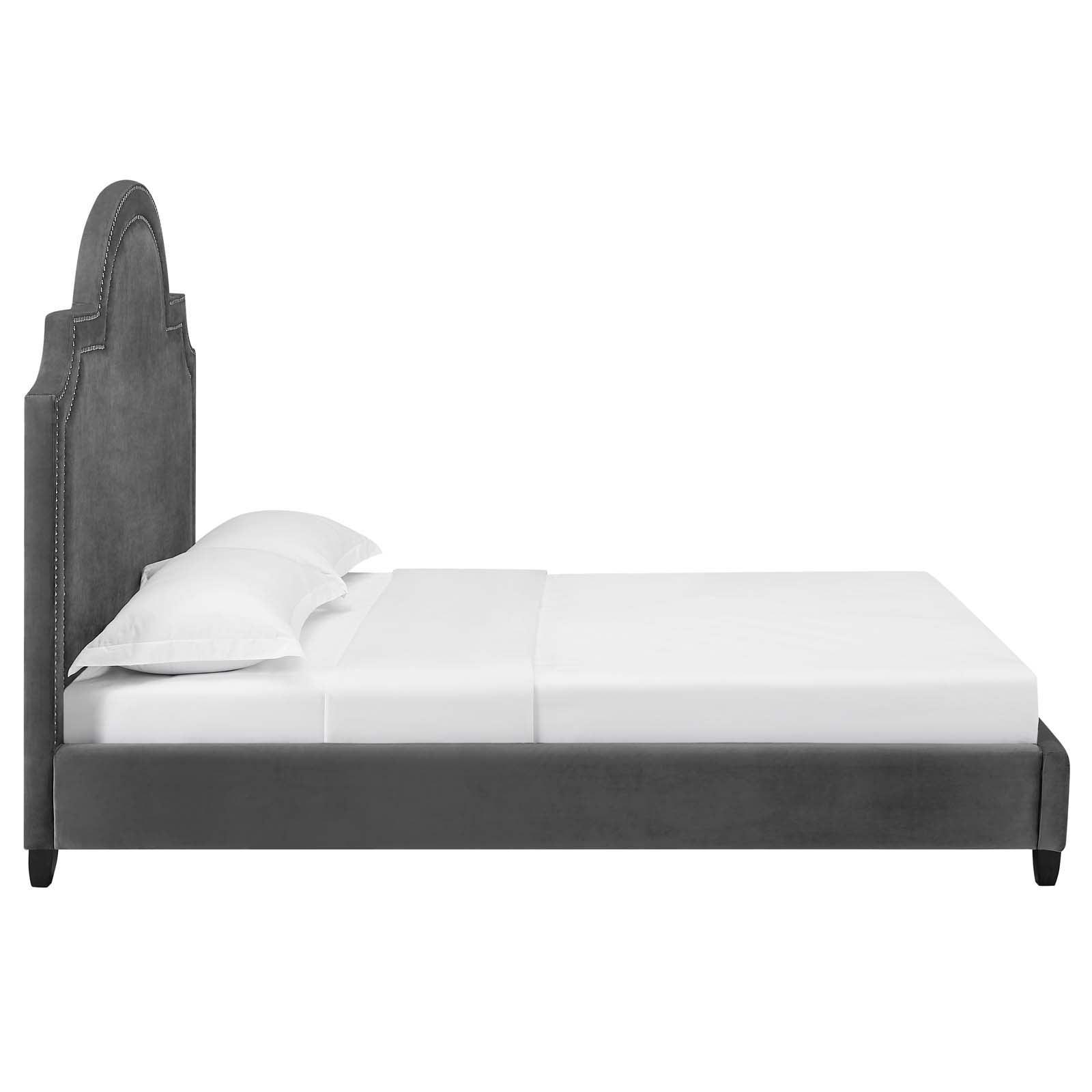 Modway Primrose Queen Performance Velvet Platform Bed FredCo