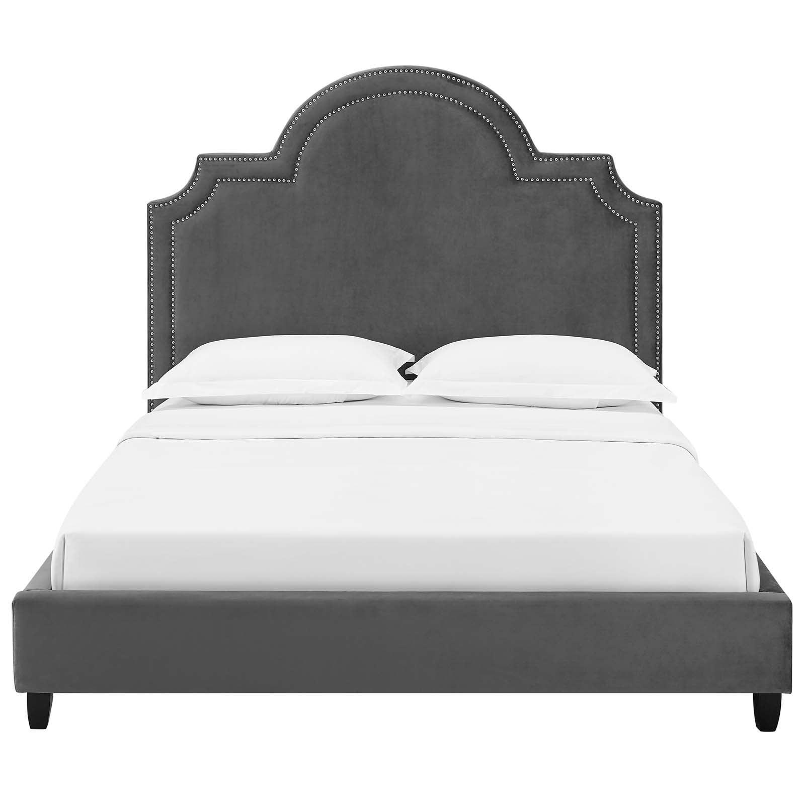 Modway Primrose Queen Performance Velvet Platform Bed FredCo