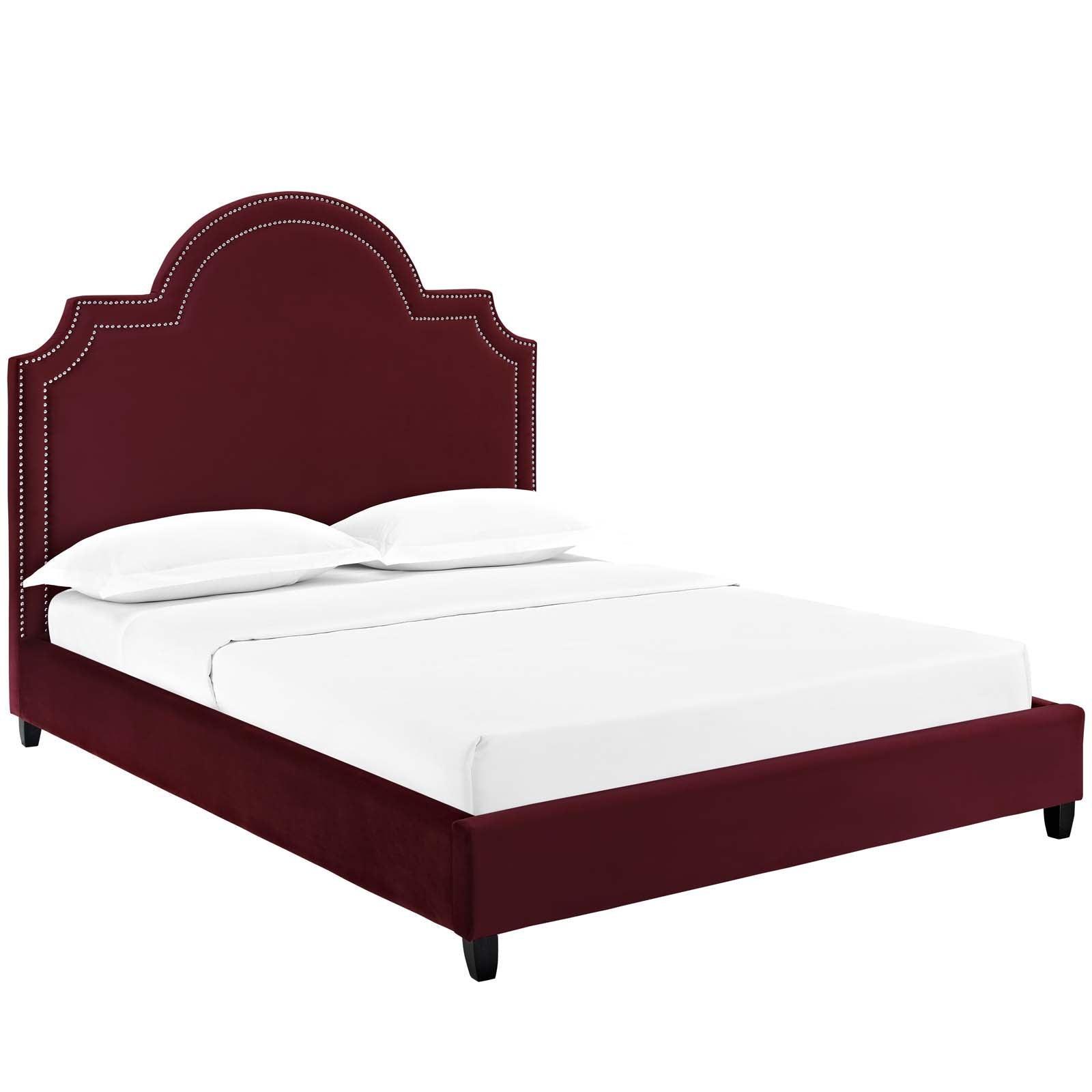 Modway Primrose Queen Performance Velvet Platform Bed FredCo