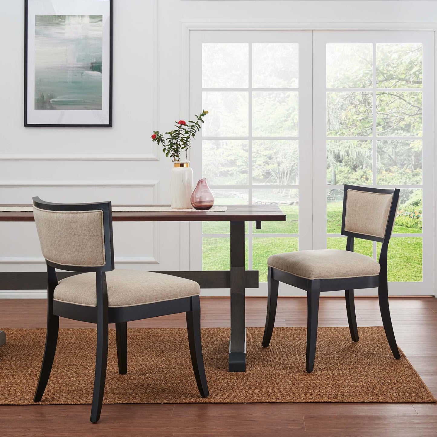 Modway Pristine Upholstered Fabric Dining Chairs - Set of 2 FredCo