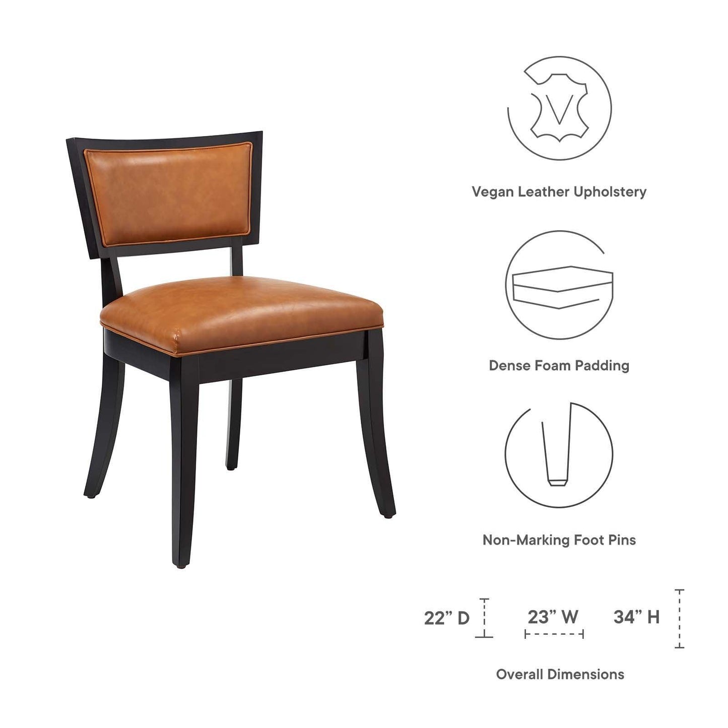 Modway Pristine Vegan Leather Dining Chairs - Set of 2 FredCo