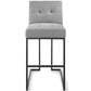 Modway Privy Black Stainless Steel Upholstered Fabric Bar Stool FredCo
