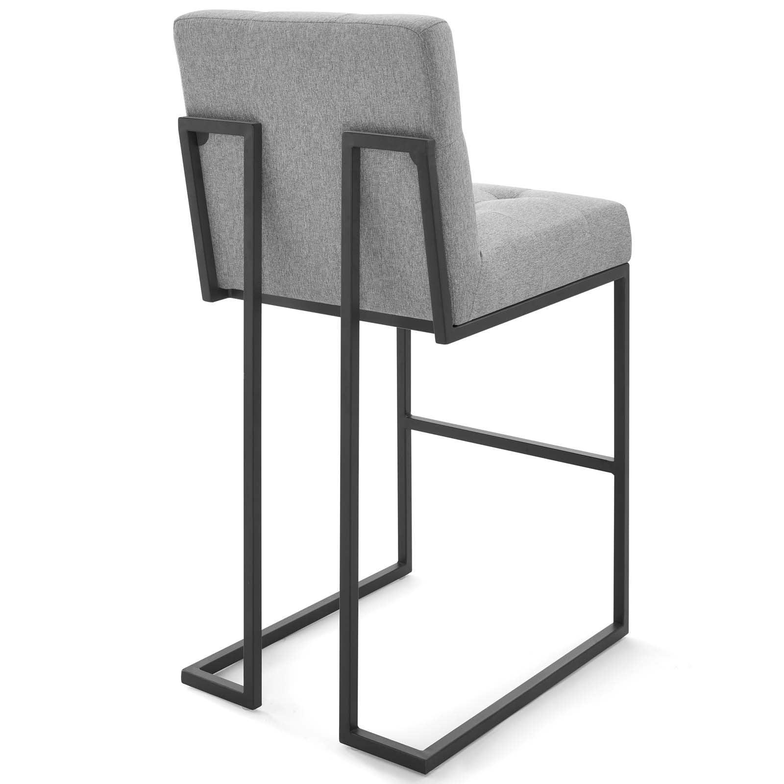 Modway Privy Black Stainless Steel Upholstered Fabric Bar Stool FredCo