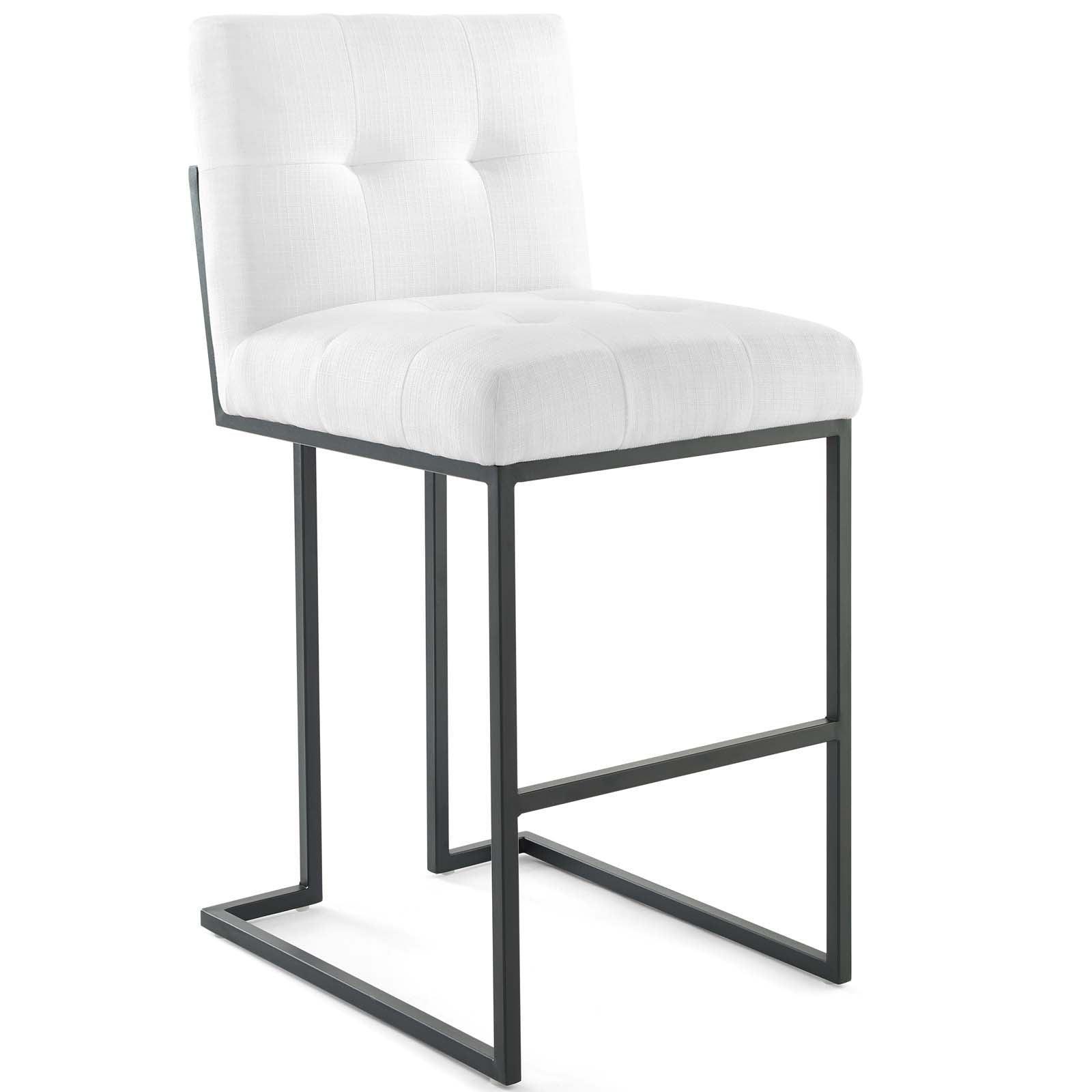 Modway Privy Black Stainless Steel Upholstered Fabric Bar Stool FredCo