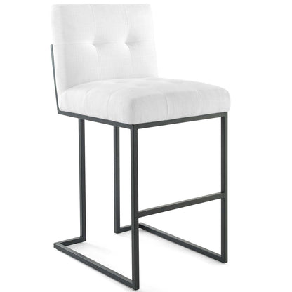 Modway Privy Black Stainless Steel Upholstered Fabric Bar Stool FredCo