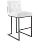 Modway Privy Black Stainless Steel Upholstered Fabric Bar Stool FredCo