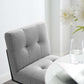 Modway Privy Black Stainless Steel Upholstered Fabric Bar Stool FredCo