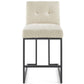 Modway Privy Black Stainless Steel Upholstered Fabric Counter Stool FredCo