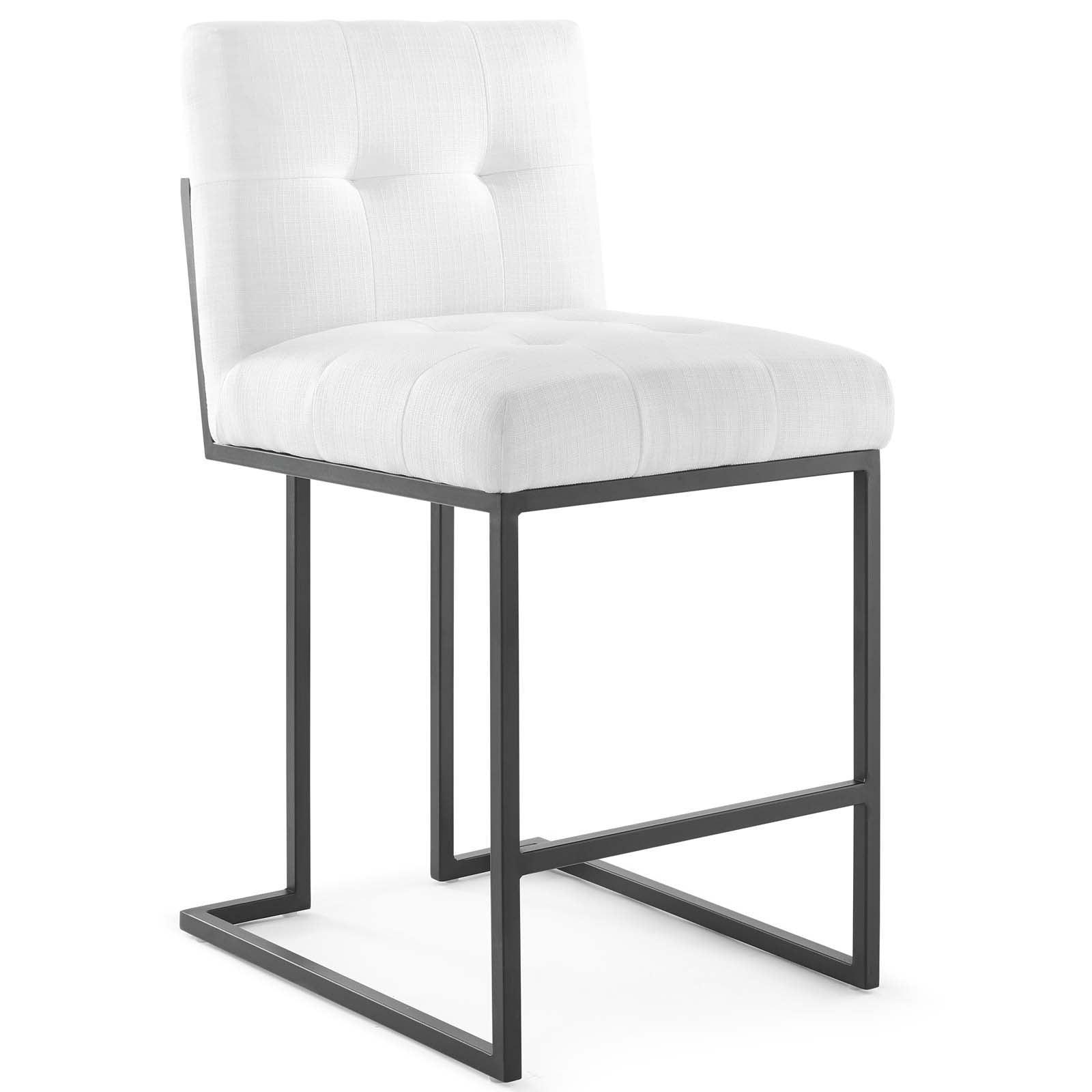 Modway Privy Black Stainless Steel Upholstered Fabric Counter Stool FredCo