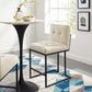 Modway Privy Black Stainless Steel Upholstered Fabric Counter Stool FredCo