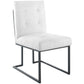 Modway Privy Black Stainless Steel Upholstered Fabric Dining Chair FredCo