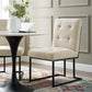 Modway Privy Black Stainless Steel Upholstered Fabric Dining Chair FredCo