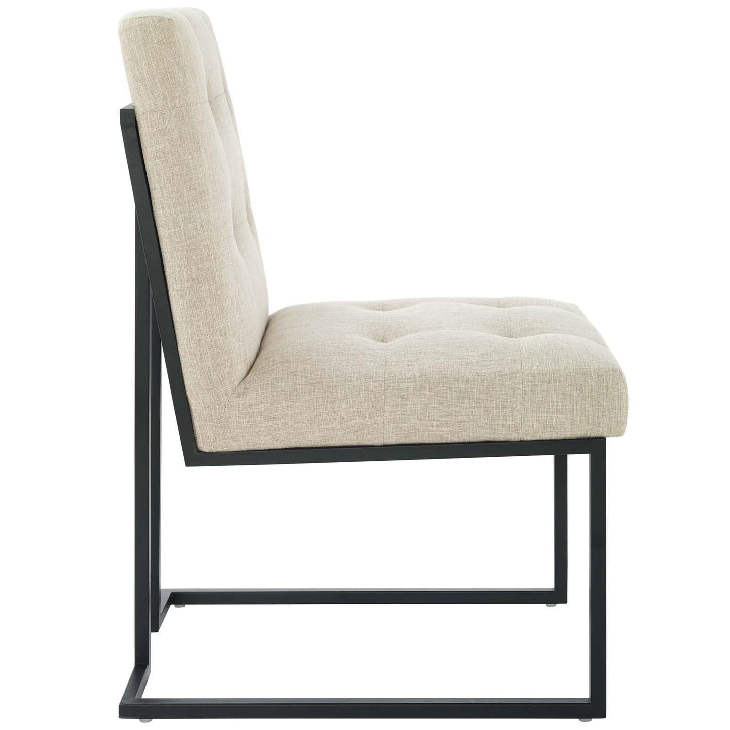 Modway Privy Black Stainless Steel Upholstered Fabric Dining Chair FredCo