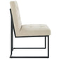 Modway Privy Black Stainless Steel Upholstered Fabric Dining Chair FredCo