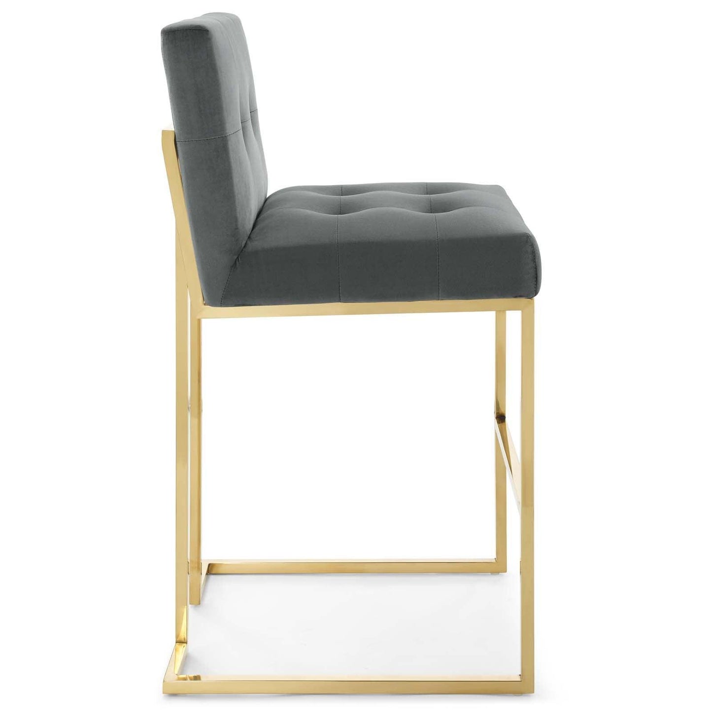 Modway Privy Gold Stainless Steel Performance Velvet Bar Stool FredCo