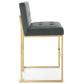 Modway Privy Gold Stainless Steel Performance Velvet Bar Stool FredCo