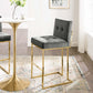Modway Privy Gold Stainless Steel Performance Velvet Bar Stool FredCo
