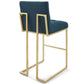 Modway Privy Gold Stainless Steel Performance Velvet Bar Stool Set of 2, EEI-4157 FredCo