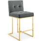 Modway Privy Gold Stainless Steel Performance Velvet Counter Stool FredCo