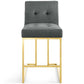 Modway Privy Gold Stainless Steel Performance Velvet Counter Stool FredCo