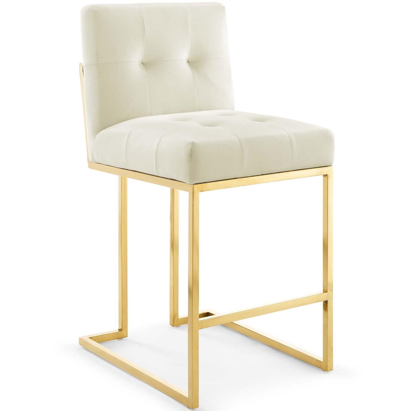 Modway Privy Gold Stainless Steel Performance Velvet Counter Stool FredCo