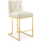 Modway Privy Gold Stainless Steel Performance Velvet Counter Stool FredCo