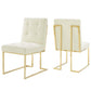 Modway Privy Gold Stainless Steel Performance Velvet Dining Chair Set of 2 FredCo