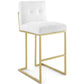 Modway Privy Gold Stainless Steel Upholstered Fabric Bar Stool FredCo