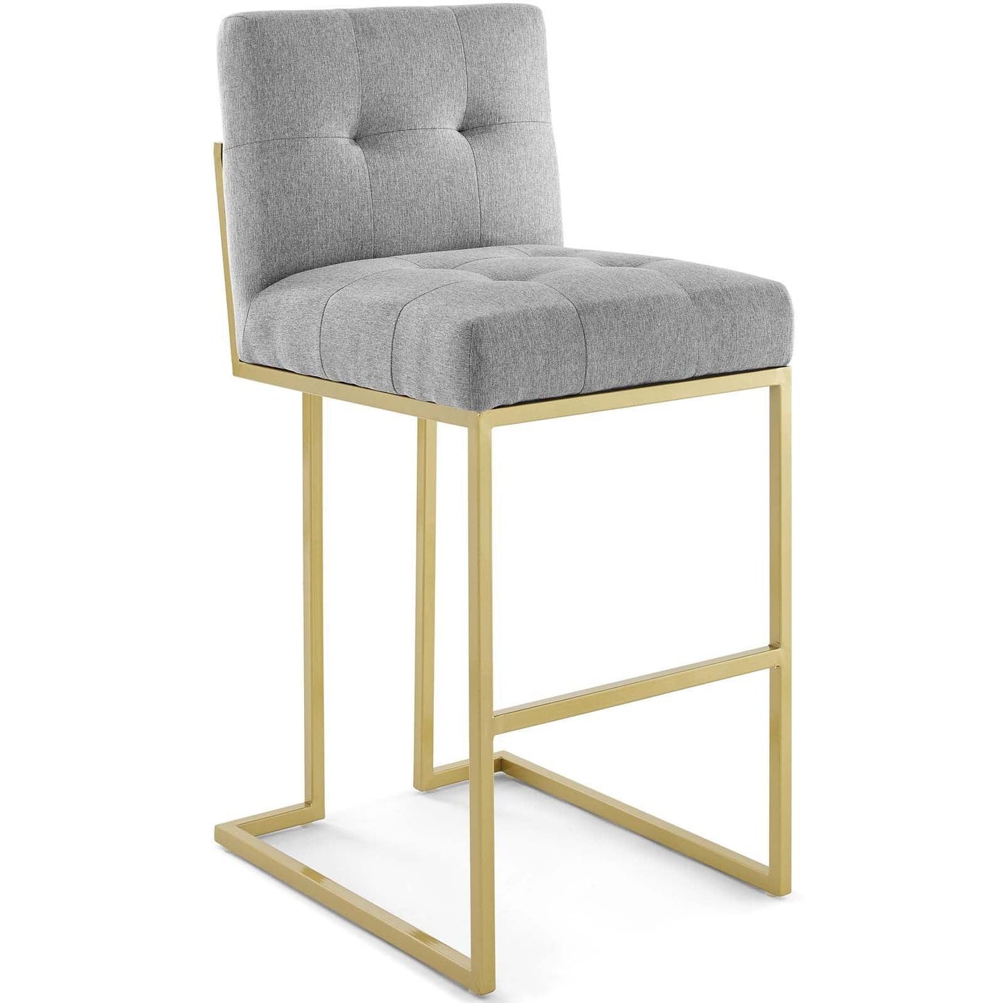 Modway Privy Gold Stainless Steel Upholstered Fabric Bar Stool FredCo