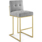 Modway Privy Gold Stainless Steel Upholstered Fabric Bar Stool FredCo