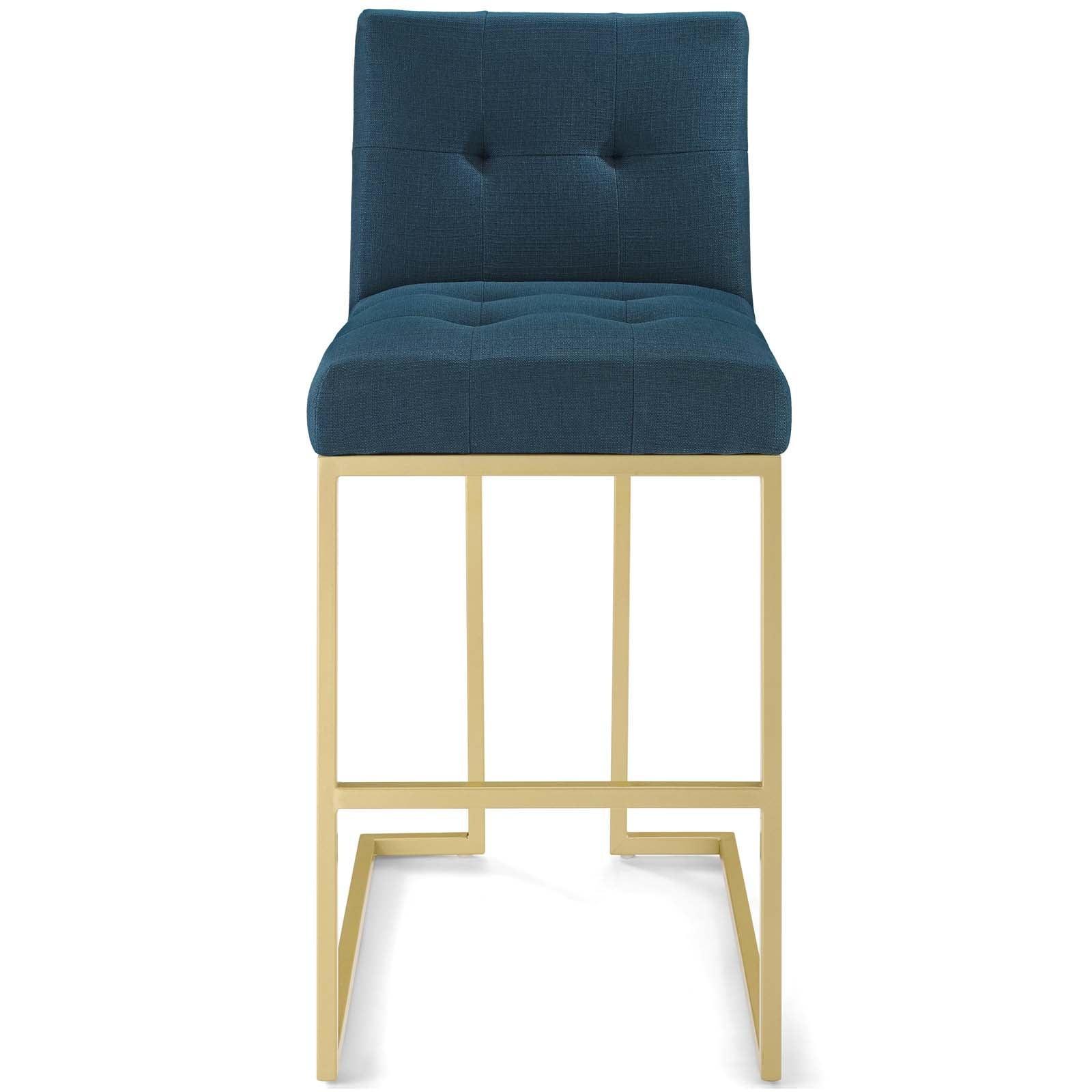 Modway Privy Gold Stainless Steel Upholstered Fabric Bar Stool FredCo