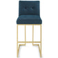 Modway Privy Gold Stainless Steel Upholstered Fabric Bar Stool FredCo