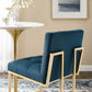 Modway Privy Gold Stainless Steel Upholstered Fabric Bar Stool FredCo