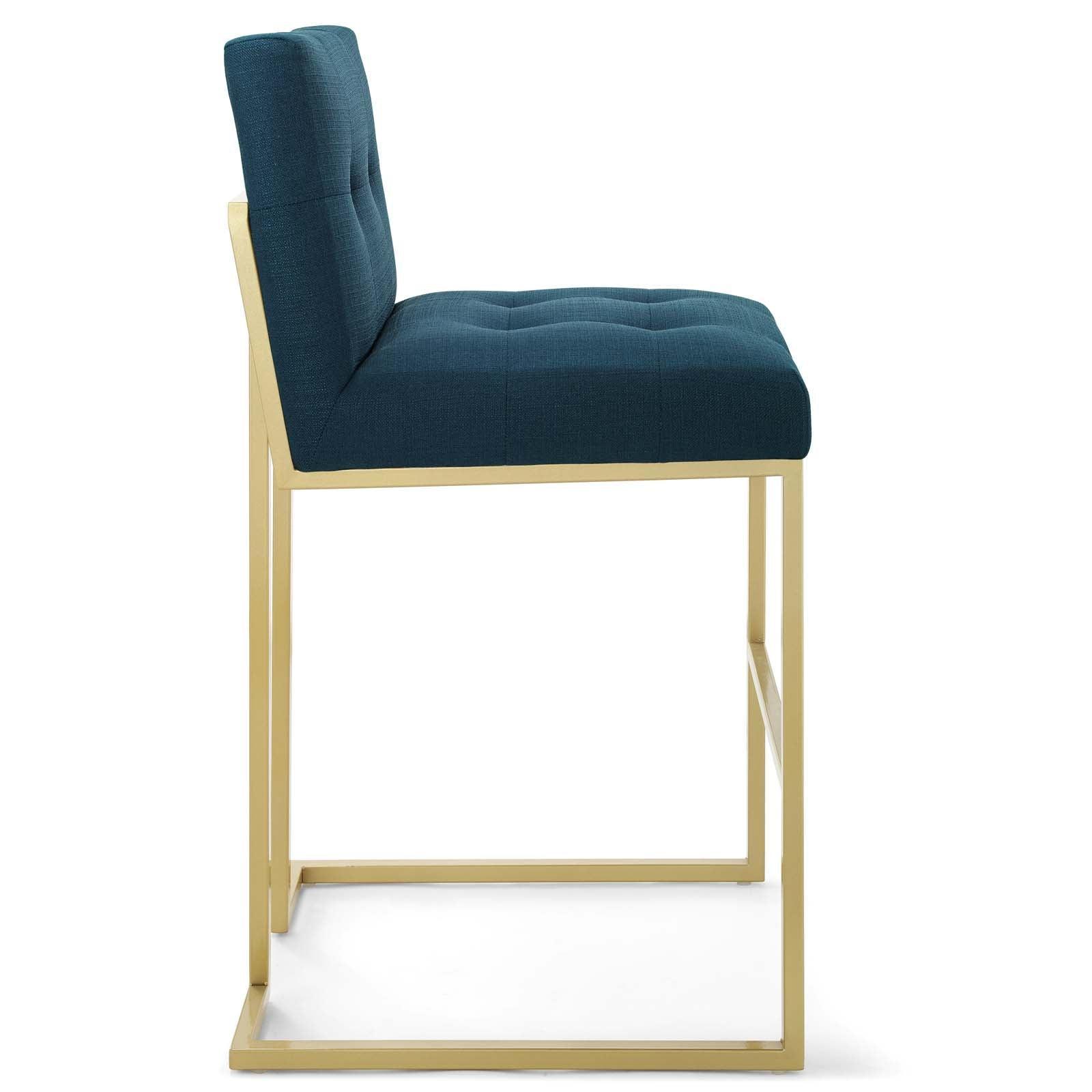 Modway Privy Gold Stainless Steel Upholstered Fabric Bar Stool FredCo