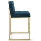 Modway Privy Gold Stainless Steel Upholstered Fabric Bar Stool FredCo