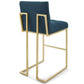 Modway Privy Gold Stainless Steel Upholstered Fabric Bar Stool FredCo