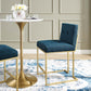 Modway Privy Gold Stainless Steel Upholstered Fabric Counter Stool FredCo