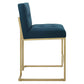 Modway Privy Gold Stainless Steel Upholstered Fabric Counter Stool FredCo
