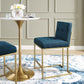 Modway Privy Gold Stainless Steel Upholstered Fabric Counter Stool FredCo